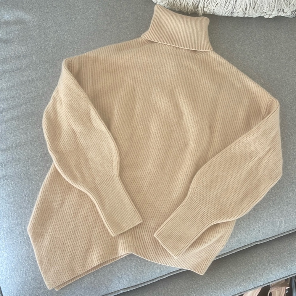 A.L.C, Light Tan Turtleneck, Asymmetrical bottom